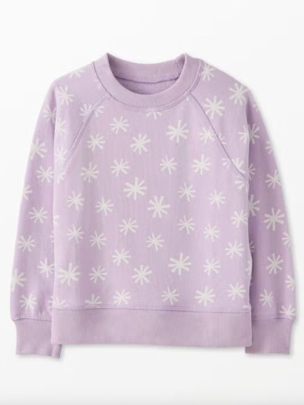 Hanna Andersson Printed Crewneck Sweatshirt (Snowflakes On Orchid Hush) - Size 4